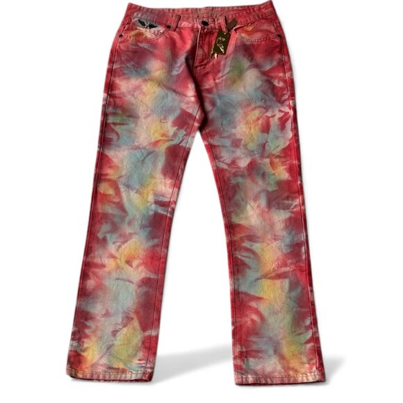 Robin’s Jean Silverado Dark Multicolor Flare Studded Unisex Jeans Size 34 NWT - Picture 3 of 16